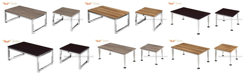 Stainless Steel Frame Wooden Top Coffee Table for Office (HY-C20)