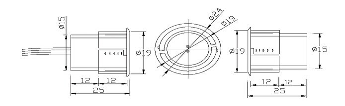 Recess Mounted Door Magnetic Switch with Ce (RC-36)