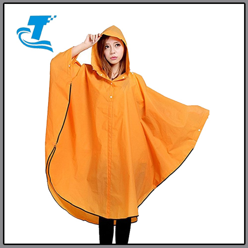 Unisex's Pure Color Hooded Waterproof Rain Poncho