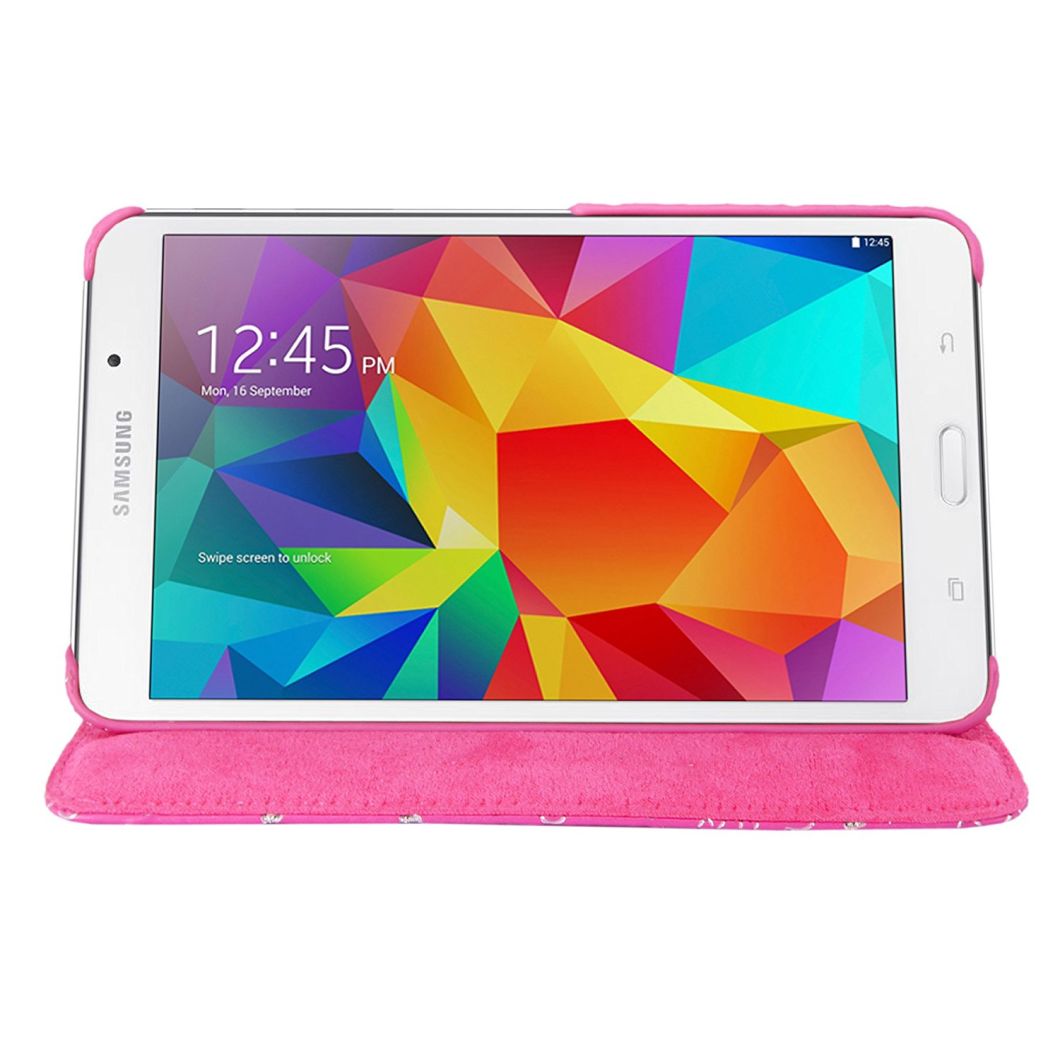 Good Feedback for Samsung Galaxy Tab 4 7 Inch Tablet Pink Glitter 360 Degree Rotating PU Leather Case Flip Folio Cover Crocodile Pattern Back Cover