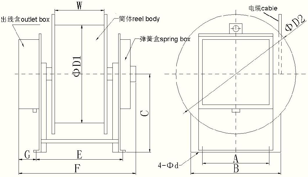 Spring Cable Reel of Slip Ring Mounted Externally