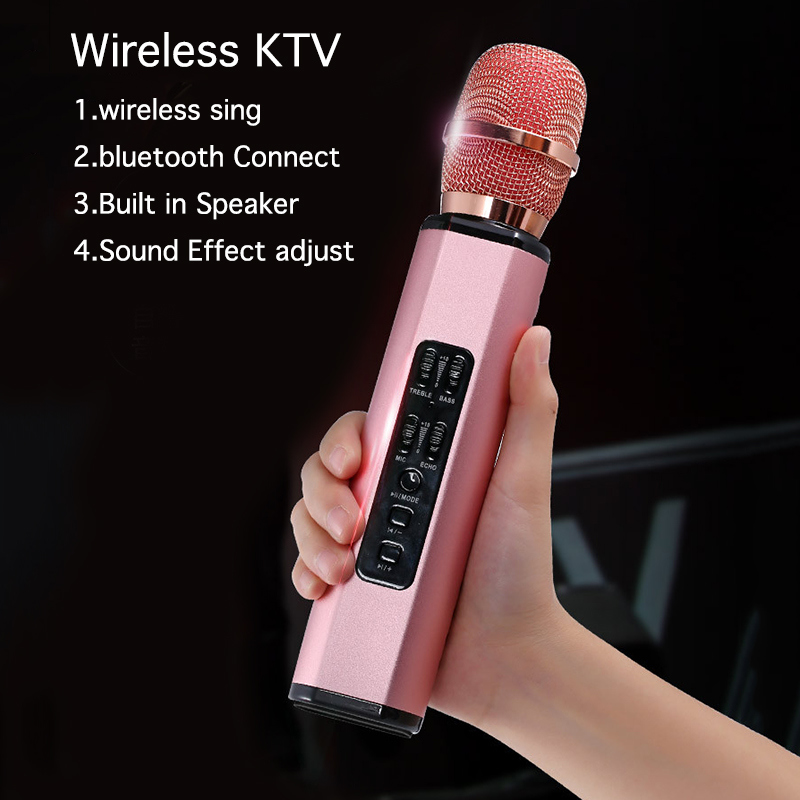 K6 Wireless Microphone Condenser Karaoke Microfone Record Music Metal Mikrofon Mic Bluetooth Speaker for Phone Computer Pk Ws858