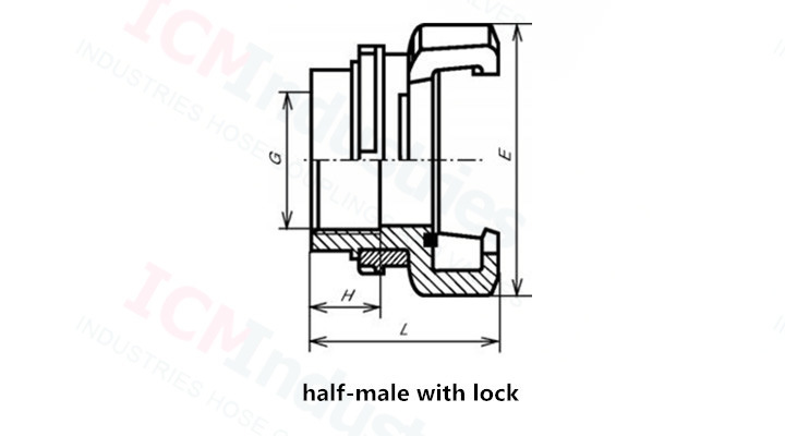 NF E29-572 Aluminium Gravity Casting Guillemin Fire Hose Coupling with Latch