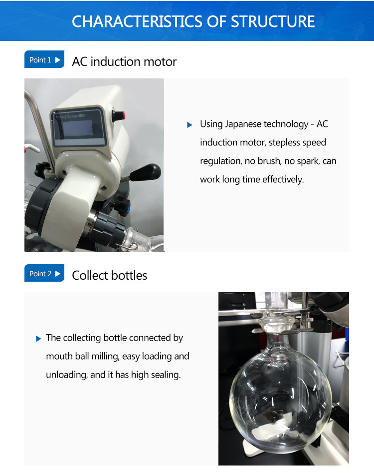 1~2 Liter Lab Rotovap/Rotary Evaporator/Evaporation Apparatus for Gentle Removal of Solvents