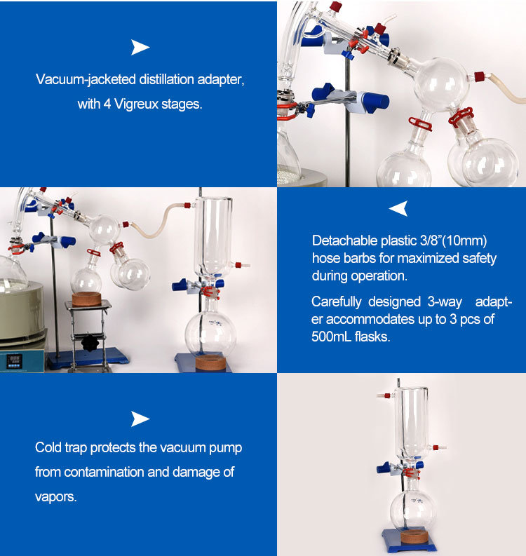 Portable Essential Oil Extraction Vacuum Distillation Glassware Apparatus