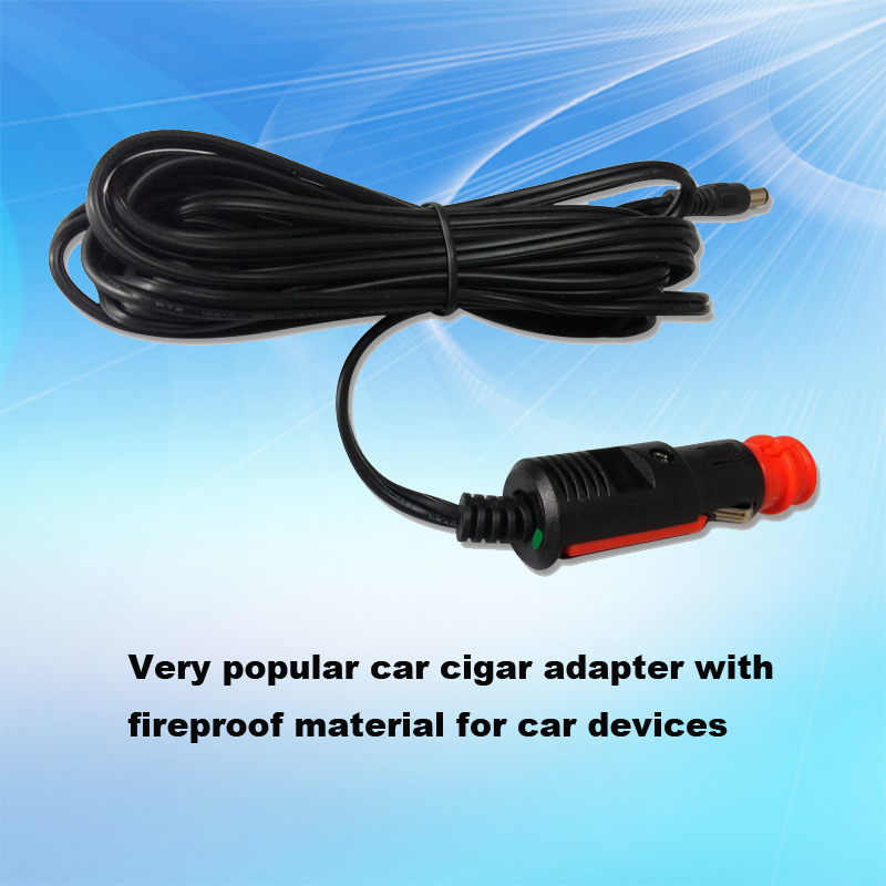 European Style 12V 24V Car Cigarette Lighter Adapter with DC Cable and LED Light
