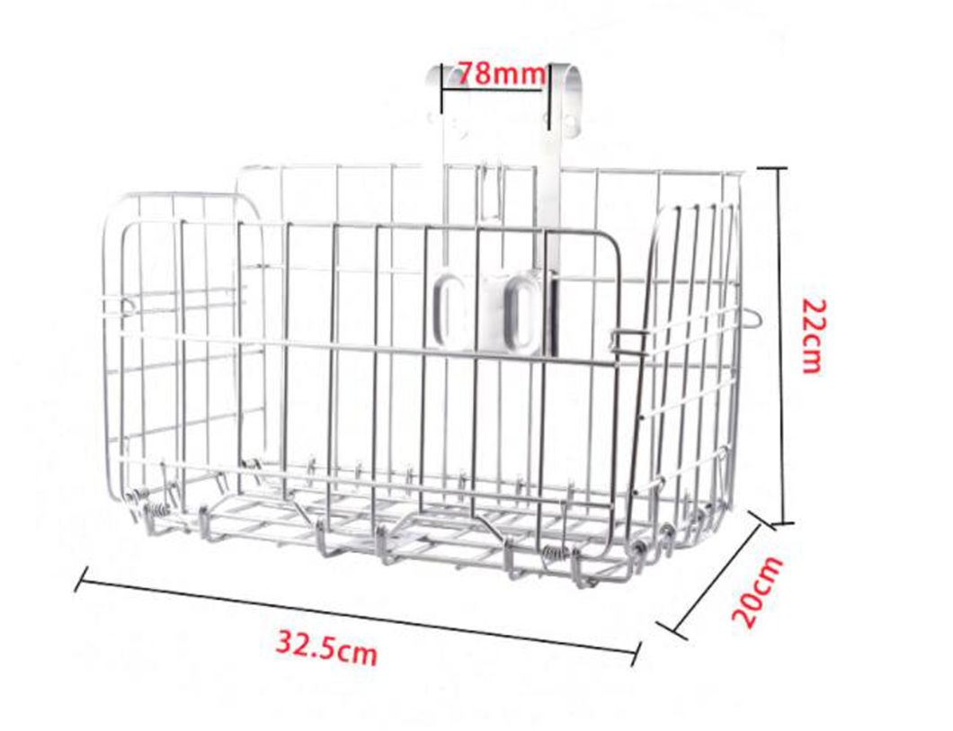 Strong Steel Metal Foldable Bike Basket