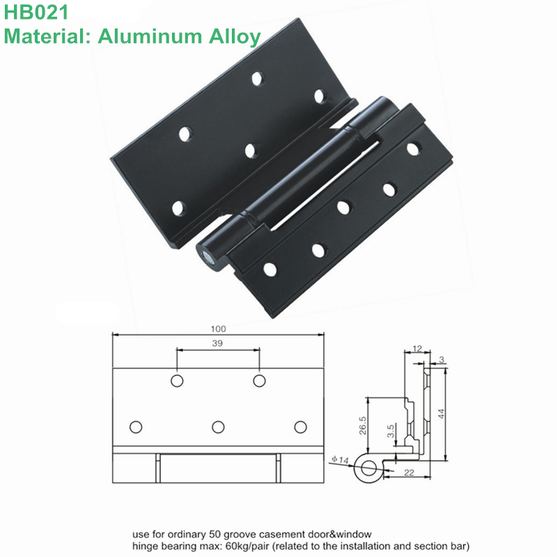 Aluminum Alloy Power Coating Pivot Hinge for Door with ISO9001 (HB021)