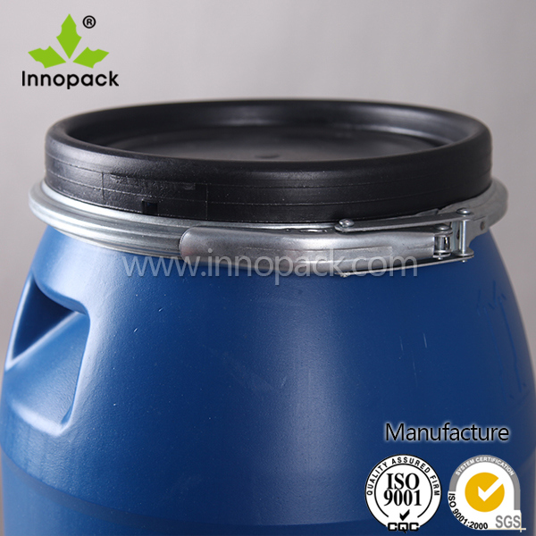 30L Blue Plastic Barrel with Screw Lid with Lock Ring and Handle