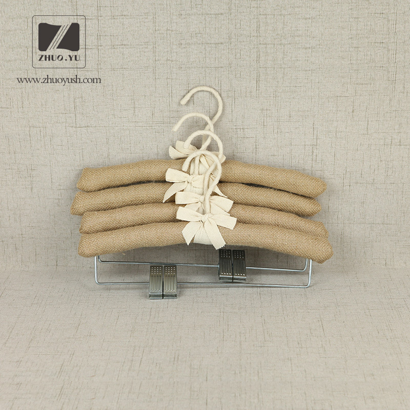 High Quality Natural Linen Padded Clothing / Coat Hanger for Children