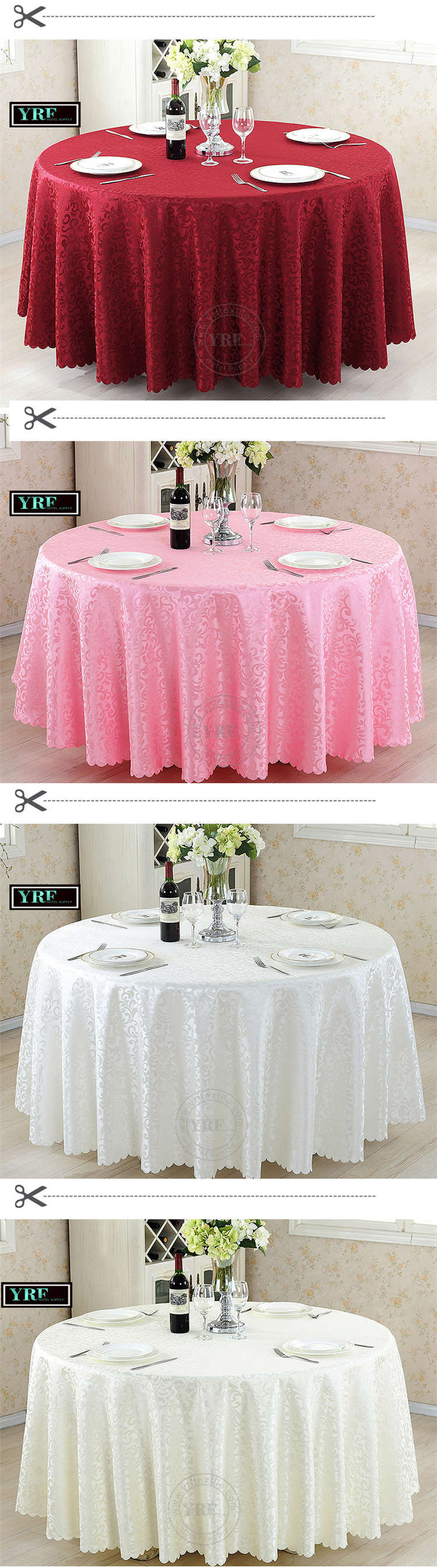 Yrf Factory Price High Quality Decorative Dining Round Jacquard Table Cloth