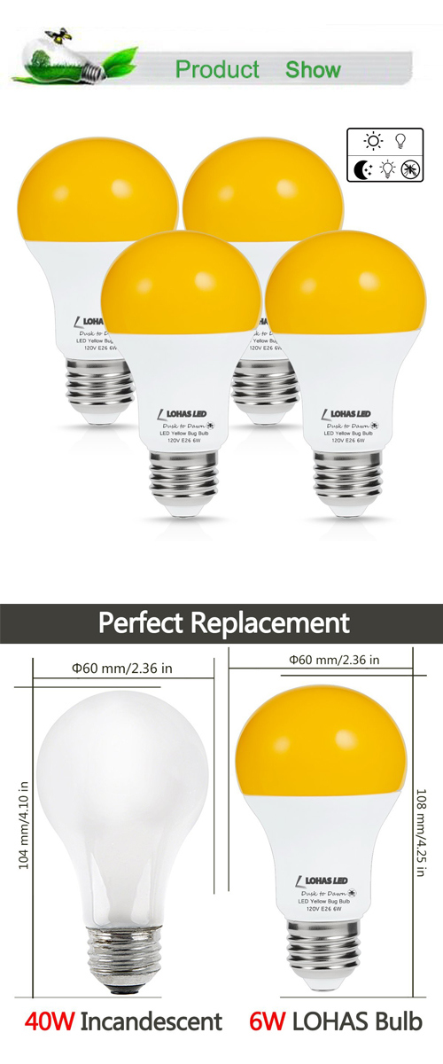 2000K Yellow Color Mosquito Repellent LED Bulb Sensor LED Night Light