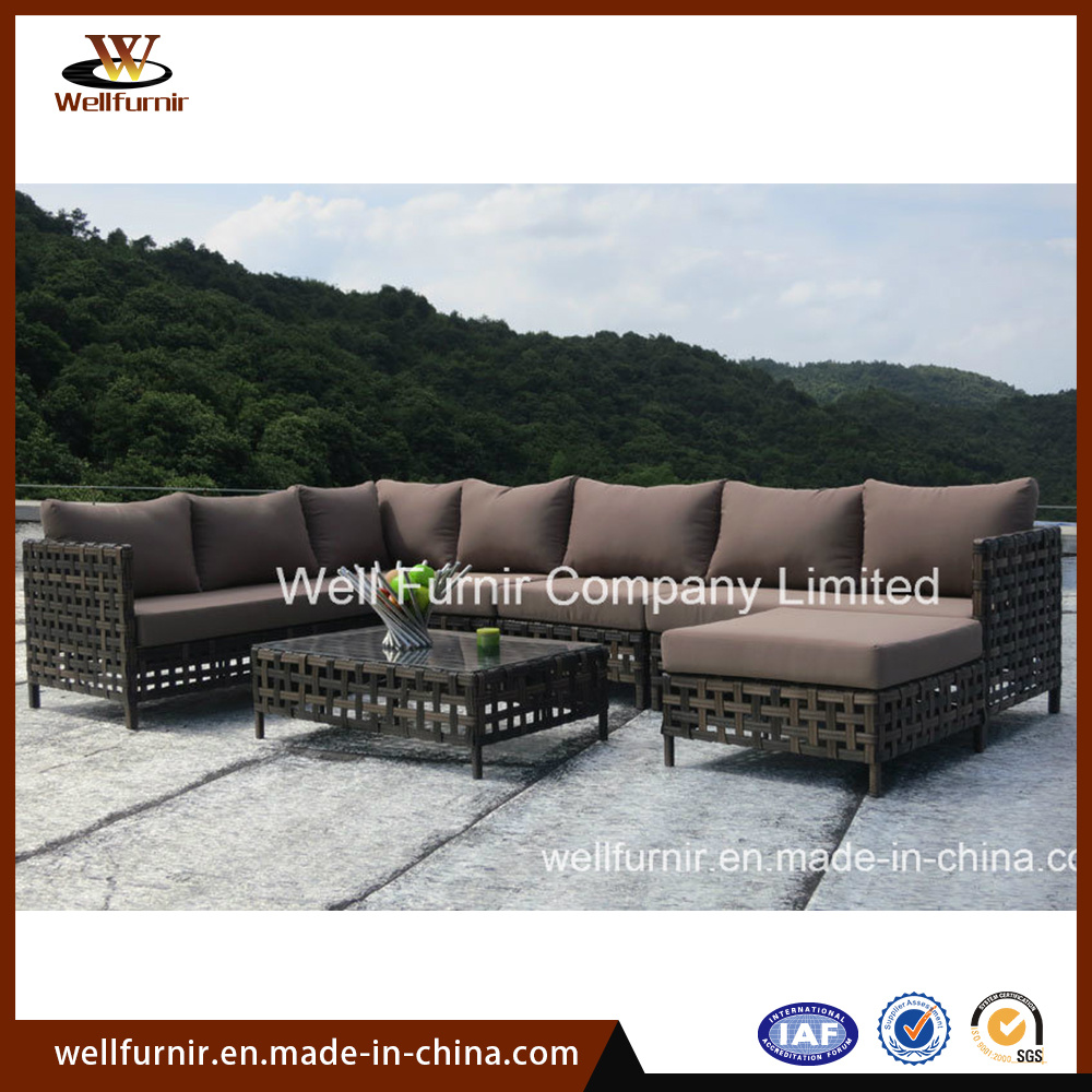 Wide PE Rattan Furniture/Outdoor Furniture Wicker Sofa Set