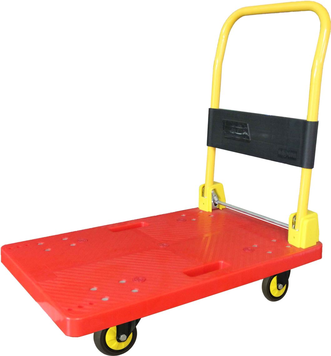 200kgs Yellow Platform Folding Trolley with Noiseless Wheels