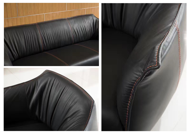 Fashion Design of Black Reception Sofa with Black Metal Feet