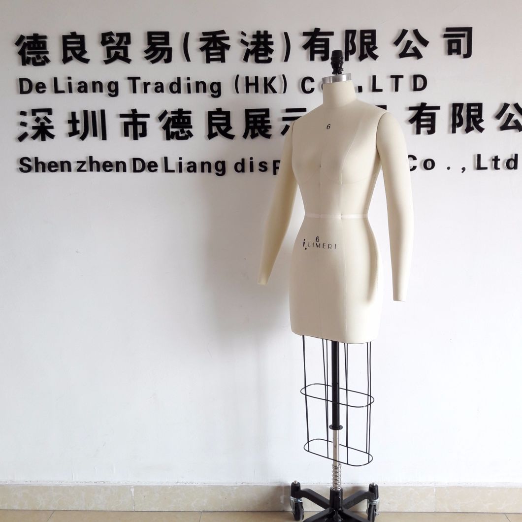 Dl52 Size6 Europe and American Size Female Half Body Tailor Mannequin with Black Cage, Mannequin for Bride