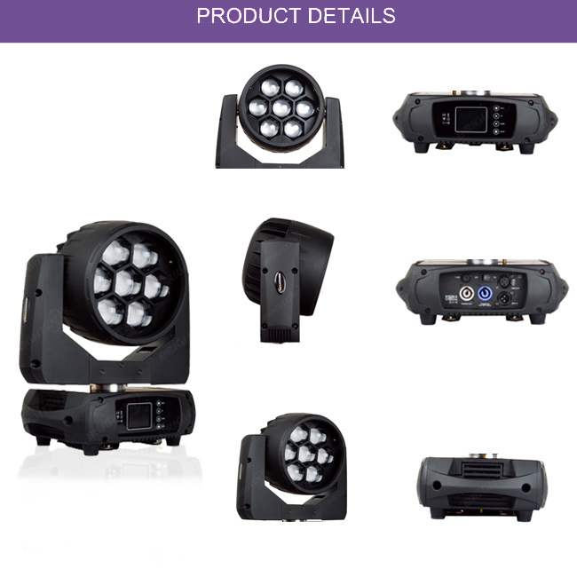 Super Bright RGBW 7*40W Stage Light LED Moving Zoom