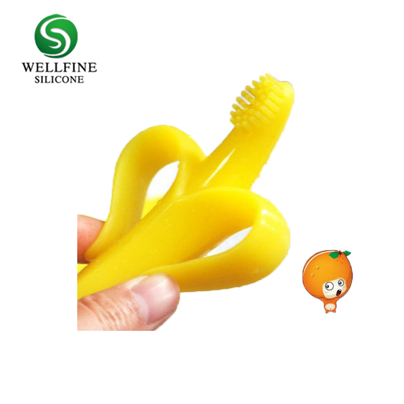 Silicone Teething Toys with Banana Shape for Baby Teether Massage