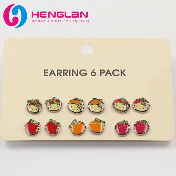 Cute Enameled Angry Hello Kitty Stud Earring for Childrens Accessories