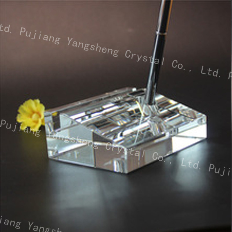 Best Sale Clear Name Card Holder with Crystal Clock with Clear Pen Holder for Office Desktop Set