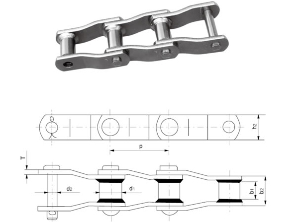 Steel Heavy Duty Narrow Series Welded Roller Conveyor Chain for Transmission