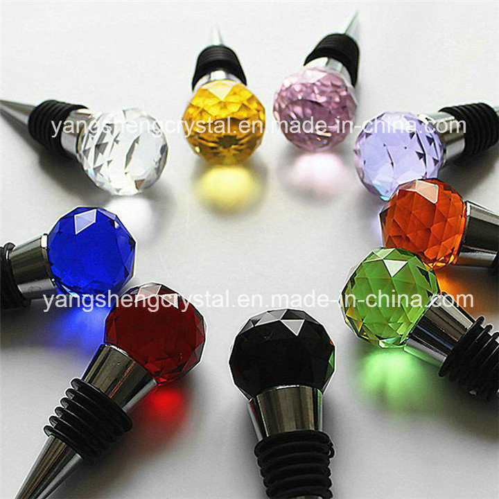 The Latest Models Various Colors Crystal Faceted Ball Wine Bottle Stopper