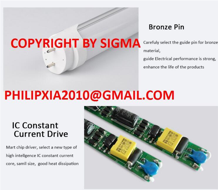 Sigma High Lm Alum PC Plastic Glass T8 2FT 60cm 9W 10W 4FT 120cm 18W 20W G13 Based Bulbs Fluorescent LED Lamps