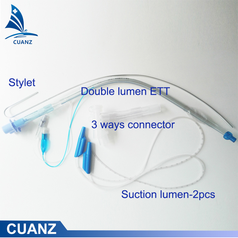 Anesthesia Breathing Double Lumen Endobronchial Tube with Suction Tube and Connector
