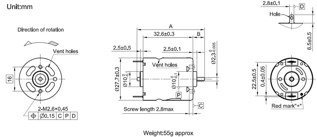 24V Electric Motor RS-365sh DC Motor for Cordless Drill