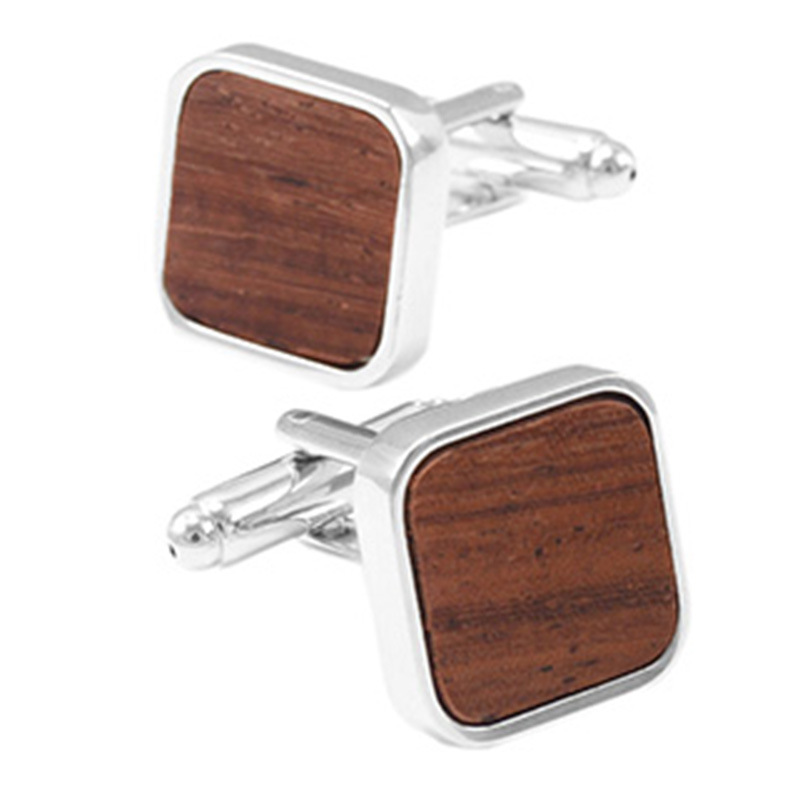 VAGULA Silver Plated Brown Opal Cuff Link