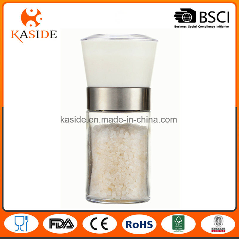 Glass Spice Jar Manual Operate Salt & Pepper Mill