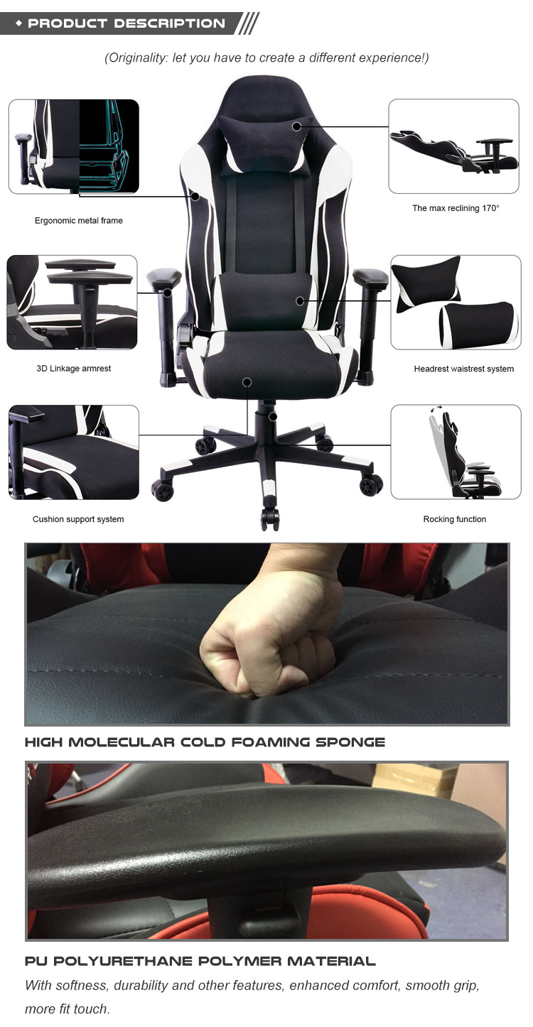 Wholesale Modern Best Red Genuine Leather PC Computer Gaming Racing Chair