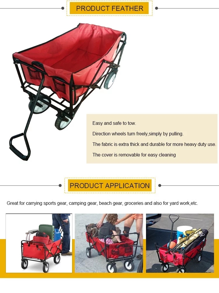 Folding Wagon 4 Wheels Kids Children Garden Tool Carts