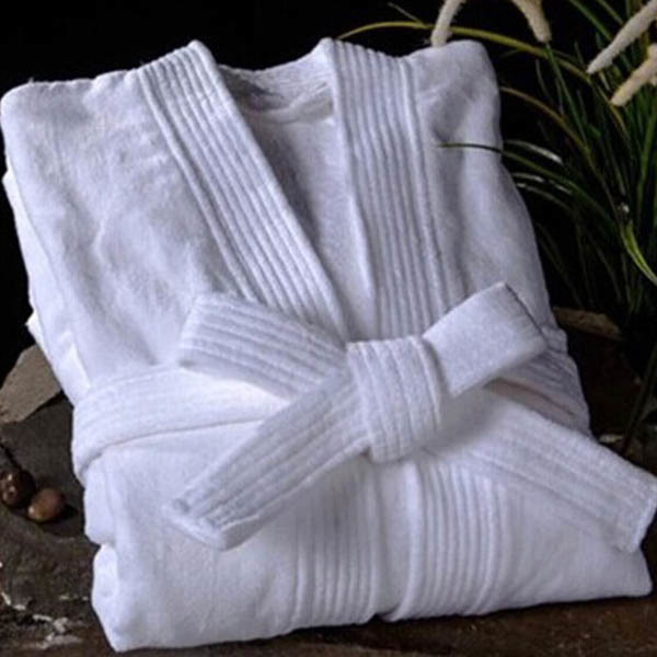 Unisex Egyptian Cotton Hotel White Velour Hooded Bathrobe