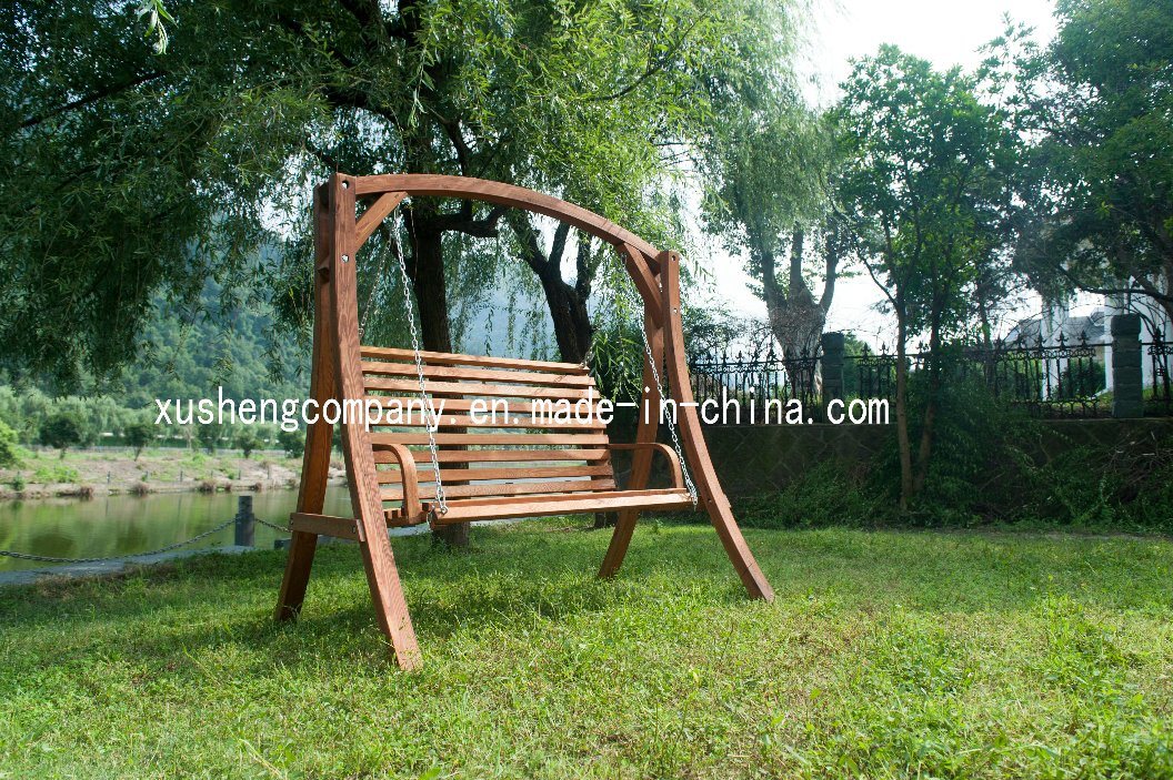 Garden Patio Leisure Hanging Rocking Swing Chair with Wood Fabric