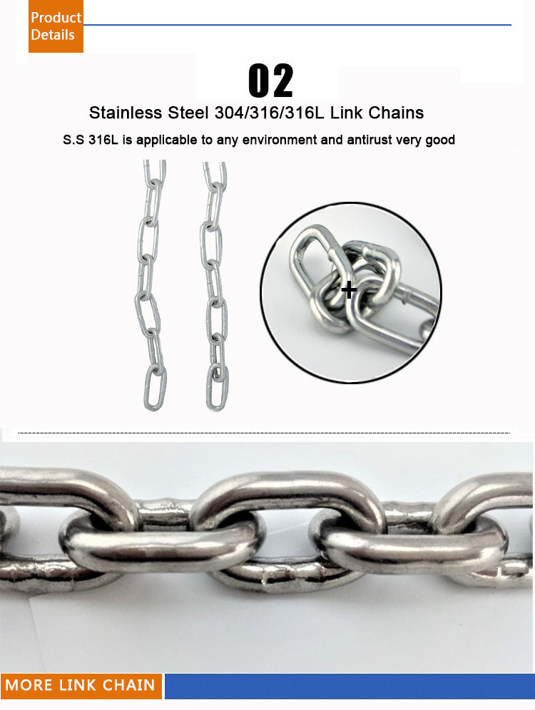 304/316 Stainless Steel Link Chain, Stainless Steel Anchor Chains