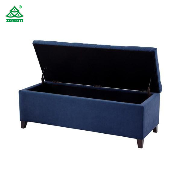 Blue Velvet Upholstered Bench Seat 50.3