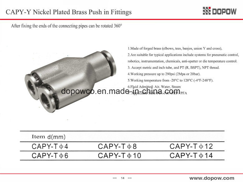 Brass Fittings Compression Fitting Male Tee Fitting Copper Fitting