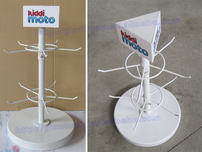 High Quality 2 Tiers Table Top Spinner Rotating Metal Wire Display Rack