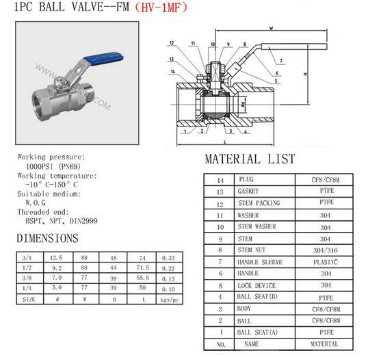 Stainless Steel Water Control Ball Valve