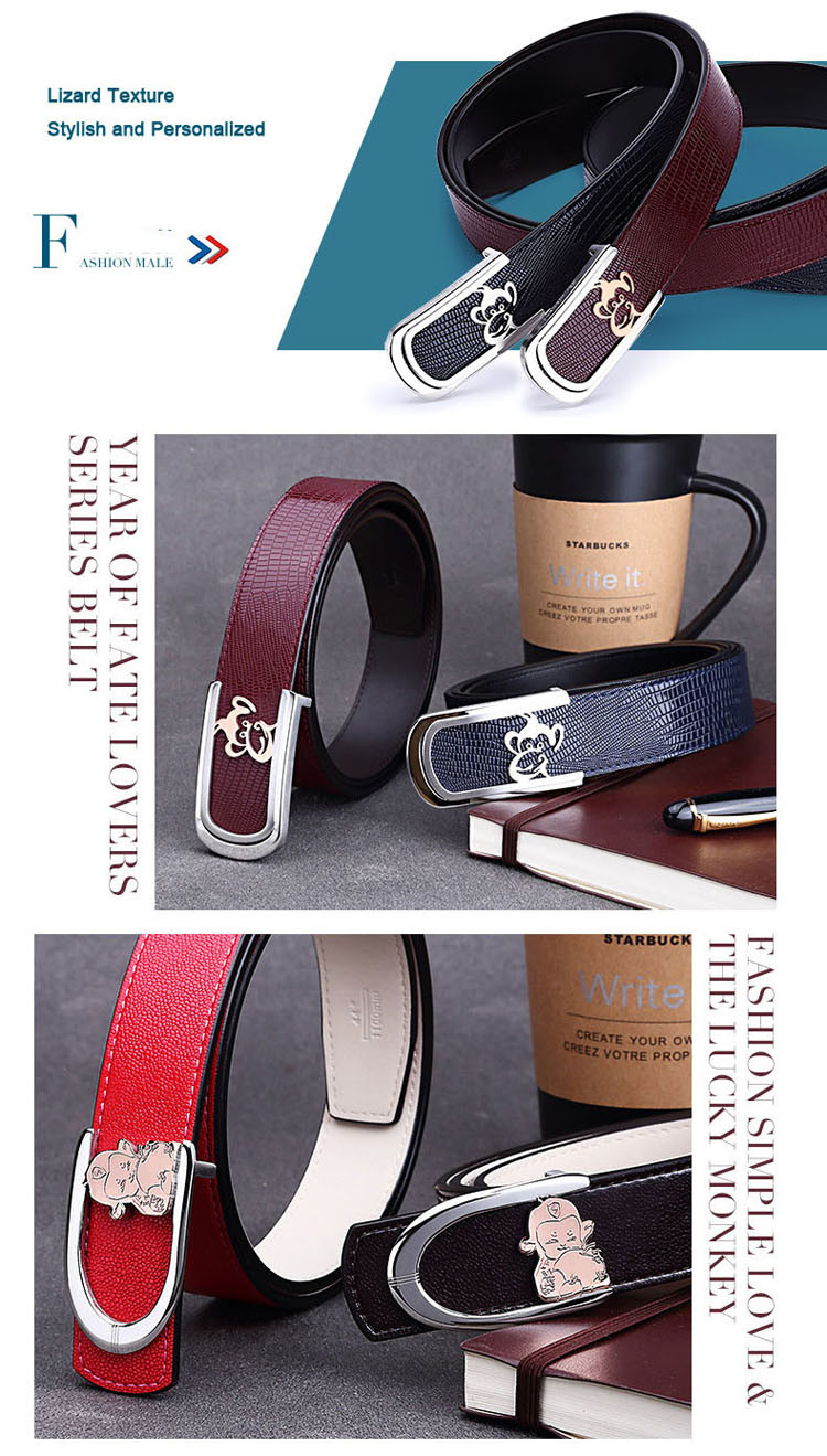 Fashion Accessories Lady Belt Genuine Red Leather Women's Buckle Belts
