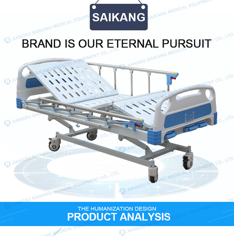 Hospital Examination Metal Manual Adjustable Bed