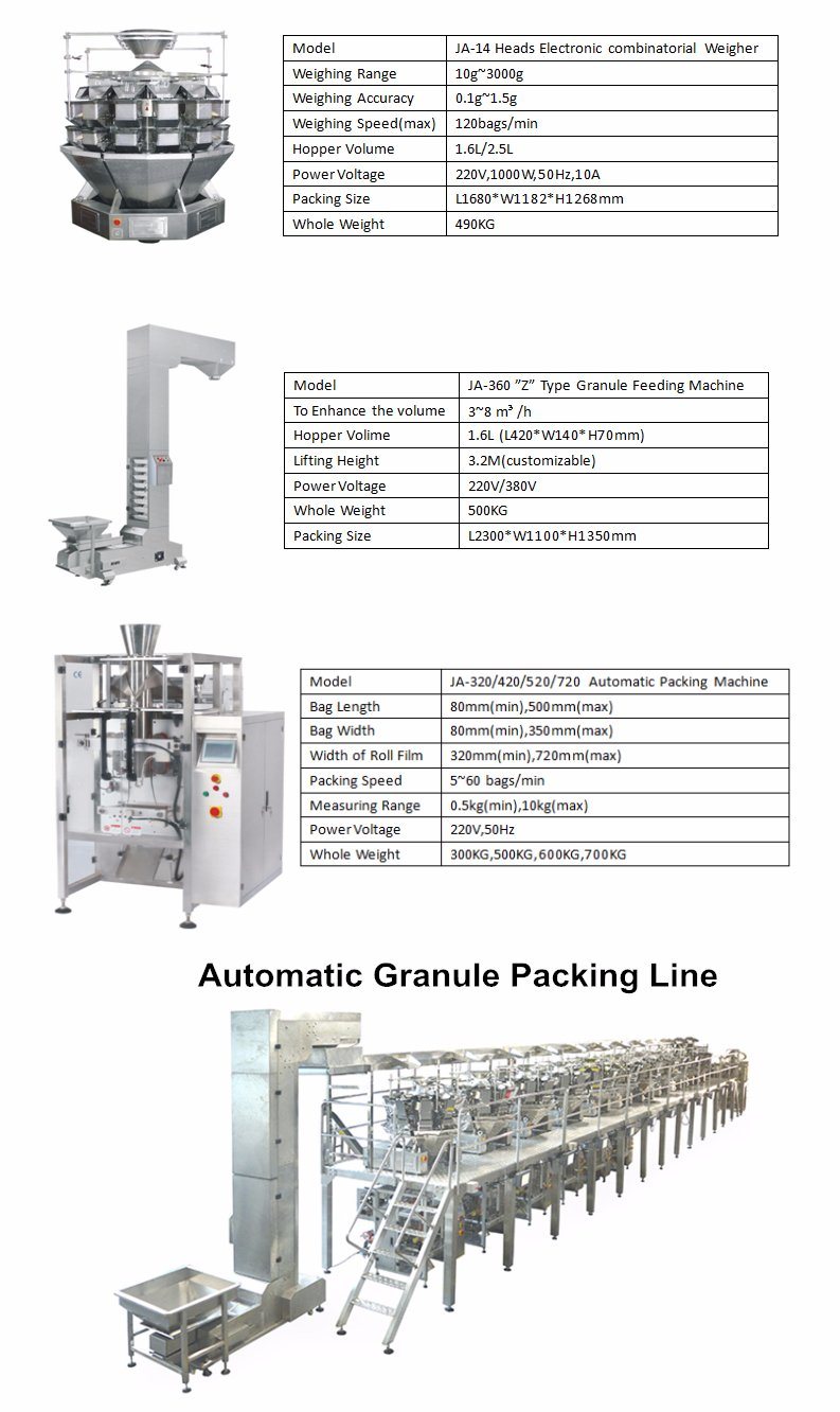New Design Vertical Automatic Granule Packing Machine (JA-320/420/520/720/820)