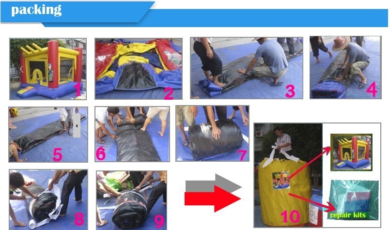Tarpaulin PVC Giant Play Product Inflatable Cartoon Slide Dry and Wet 2 in 1