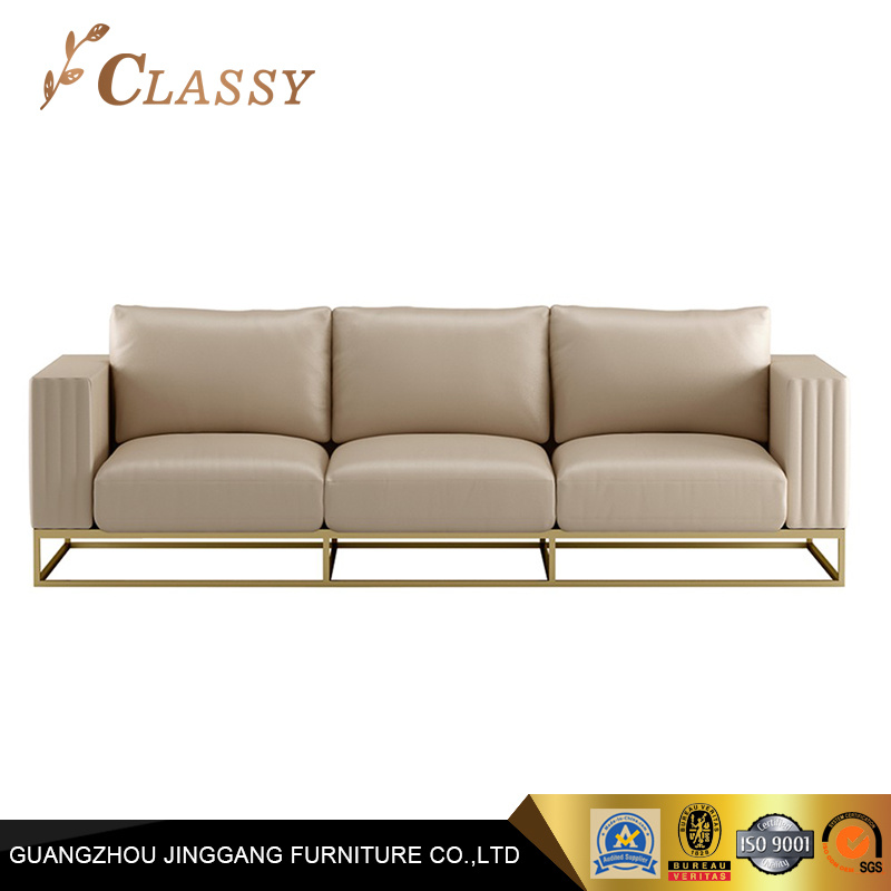 Three Seaters Modern Leather Office Sofa for Loving Room