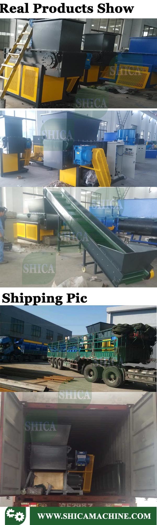 Big Plastic Block and Lump Dual and Single Shaft Shredder with Crusher