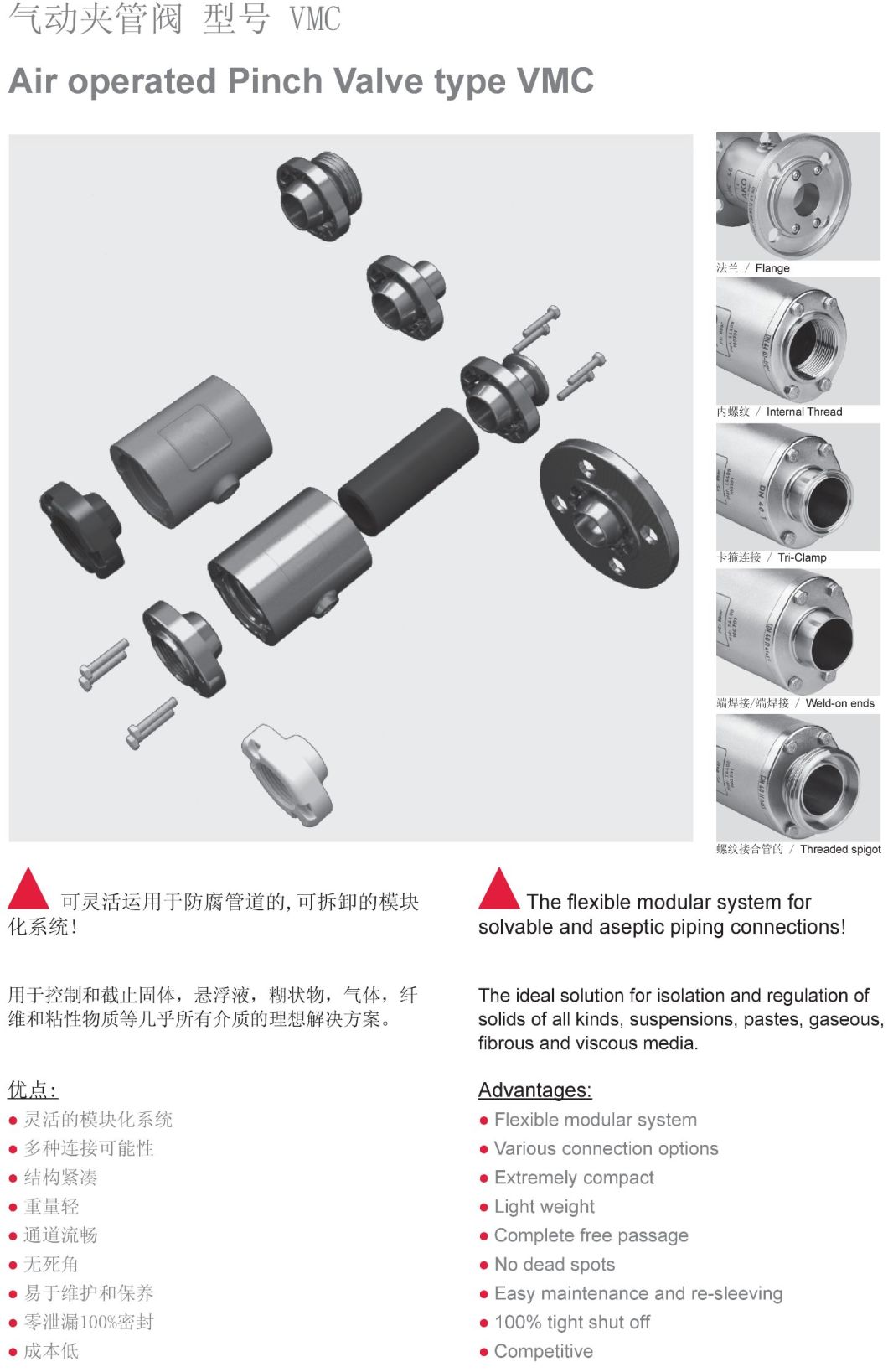 Chinese Wenzhou Supplier Vmc Air Operated Pneumatic Pinch Valve