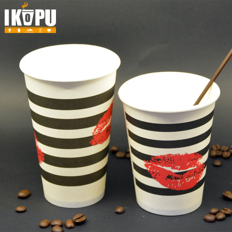 Disposable Coffee Paper Cup with Lid