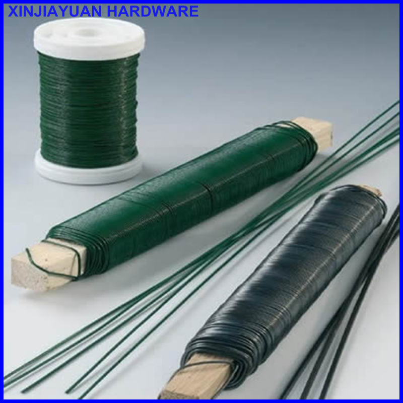 0.63mm 100g Green Baked Florist Wire Wrapped in Wooden Stick