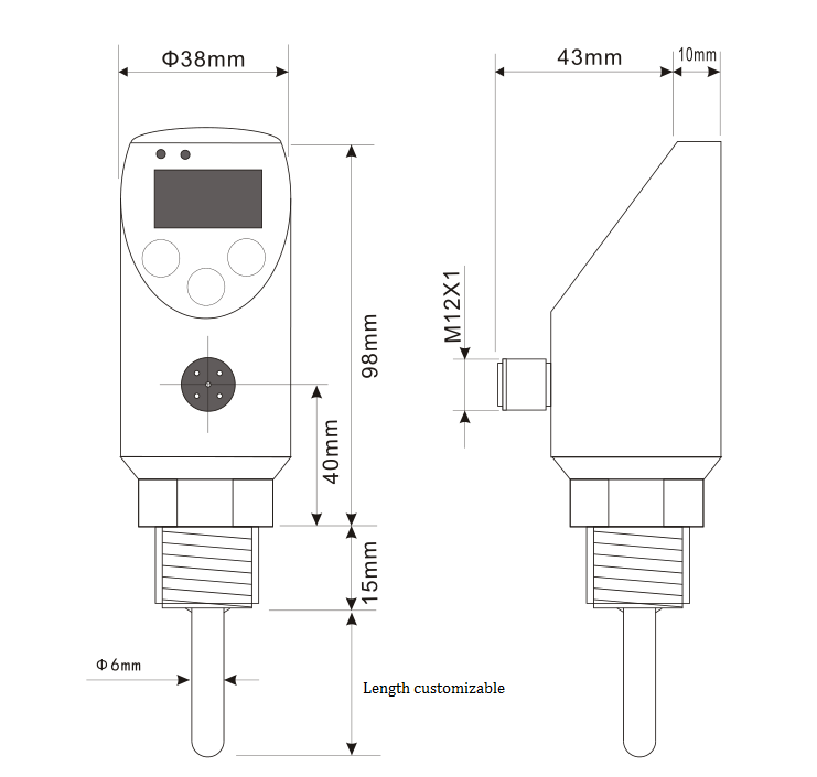 Rtd PT100 4-20mA Modbus Digital Temperature Switch with Normal on/off